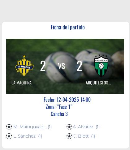 Fecha 11: Finalizo el partido de LA MAQUINA VS ARQUITECTOS MAX