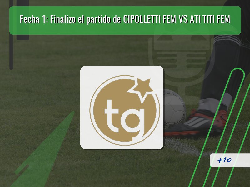 Fecha 1: Finalizo el partido de CIPOLLETTI FEM VS ATI TITI FEM