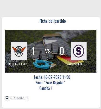 Fecha 1: Finalizo el partido de TERCER TIEMPO VS SAPRISSA FEM