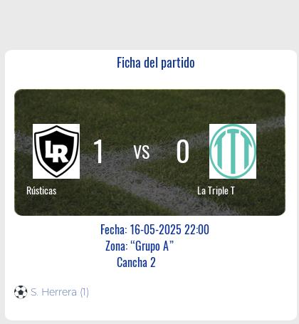 Fecha 7: Finalizo el partido de Rústicas VS La Triple T