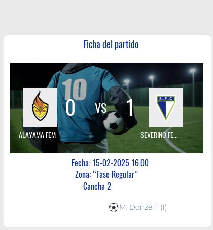 Fecha 1: Finalizo el partido de ALAYAMA FEM VS SEVERINO FEM