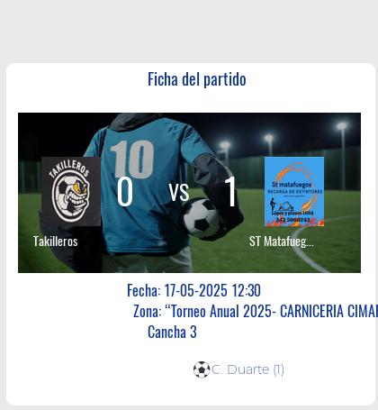 Fecha 9: Finalizo el partido de Takilleros VS ST Matafuegos/ Polleria la nueva
