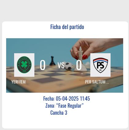 Fecha 5: Finalizo el partido de YERI FEM VS PER SALTUM FEM