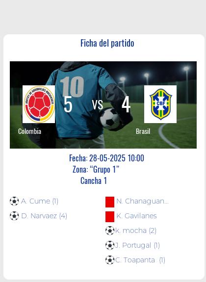 Fecha 2: Finalizo el partido de Colombia VS Brasil