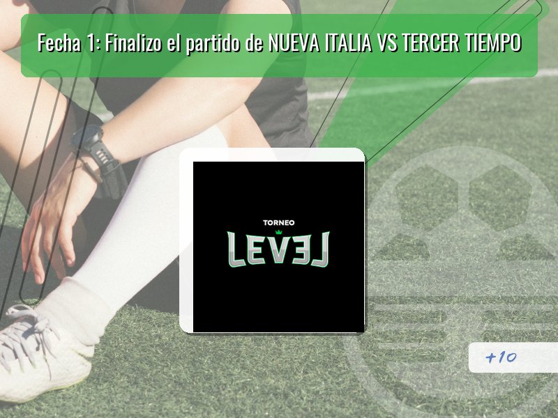 Fecha 1: Finalizo el partido de NUEVA ITALIA VS TERCER TIEMPO