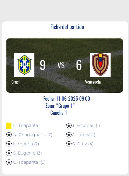 Fecha 4: Finalizo el partido de Brasil VS Venezuela