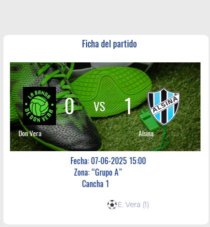 Fecha 13: Finalizo el partido de Don Vera VS Alsina