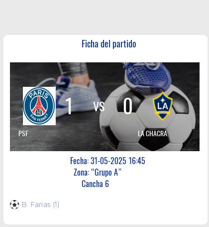 Fecha 10: Finalizo el partido de PSF VS LA CHACRA