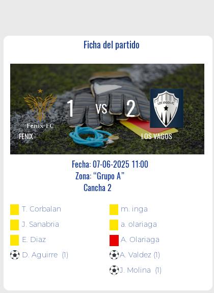 Fecha 12: Finalizo el partido de FENIX VS LOS VAGOS