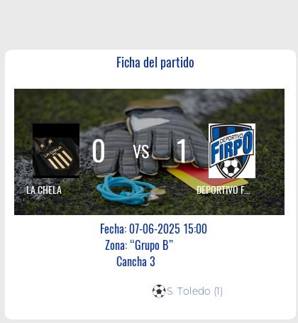Fecha 11: Finalizo el partido de LA CHELA VS DEPORTIVO FIRPO