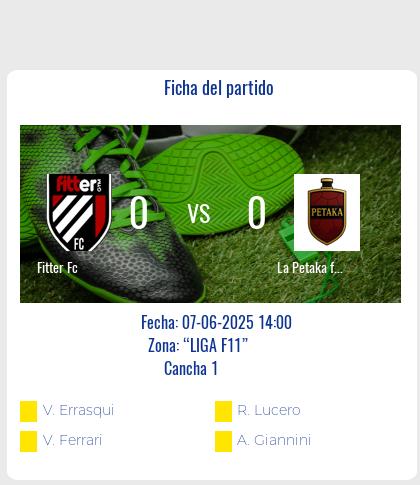 Fecha 8: Finalizo el partido de Fitter Fc VS La Petaka fc
