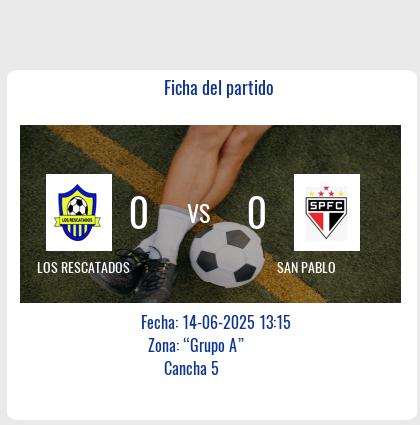 Fecha 12: Finalizo el partido de LOS RESCATADOS VS SAN PABLO