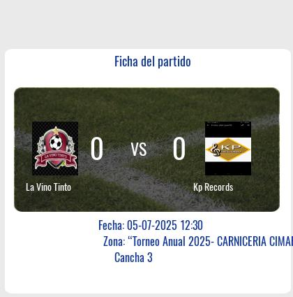 Fecha 15: Finalizo el partido de La Vino Tinto VS Kp Records