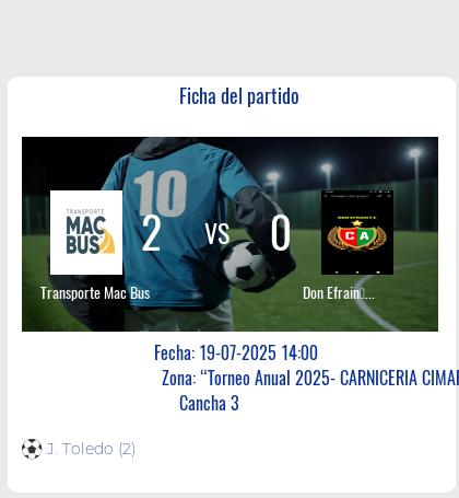 Fecha 16: Finalizo el partido de Transporte Mac Bus VS Don Efrain☆ Panaderia La Nueva
