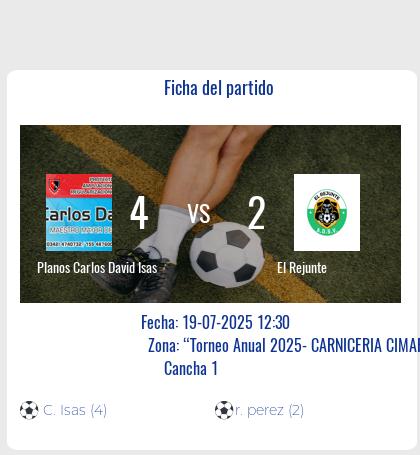 Fecha 16: Finalizo el partido de Planos Carlos David Isas VS El Rejunte